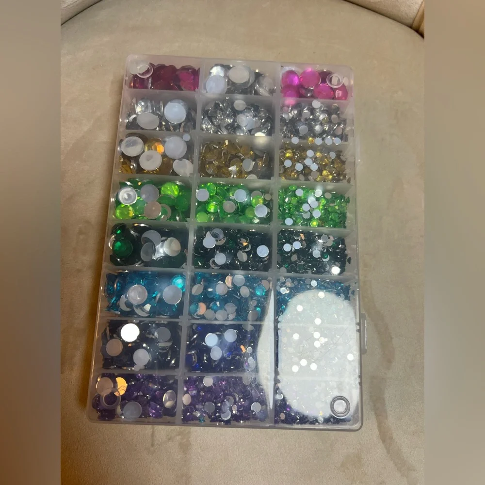 Rhinestone Box‎ Round Flatback  multiple colors